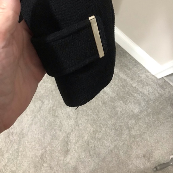 Calvin Klein Black Belted faux fur collar Coat - Picture 7 of 12